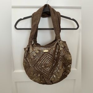 O’Neill Brown & Gold Sequin Bag